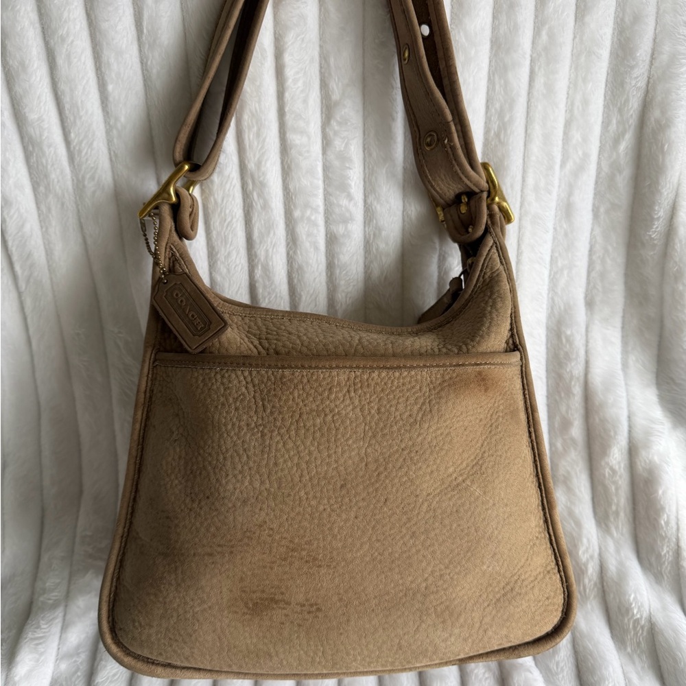 Vintage Coach Sand Nubuc Legacy Zip